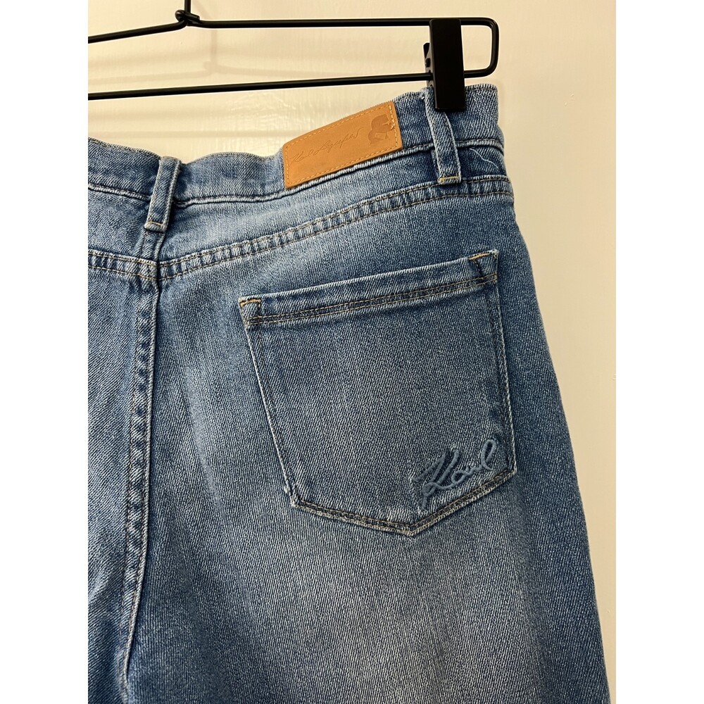 Karl Lagerfeld Paris Button Fly Raw Released Step Hem Jeans - Women's 4 - Picture 4 of 11